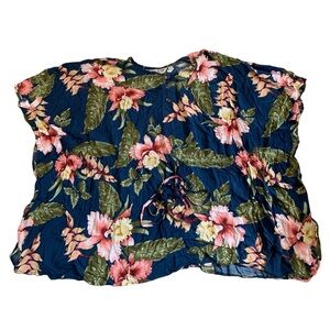 Hula Hula Hawaii Floral Kimono Top One Size